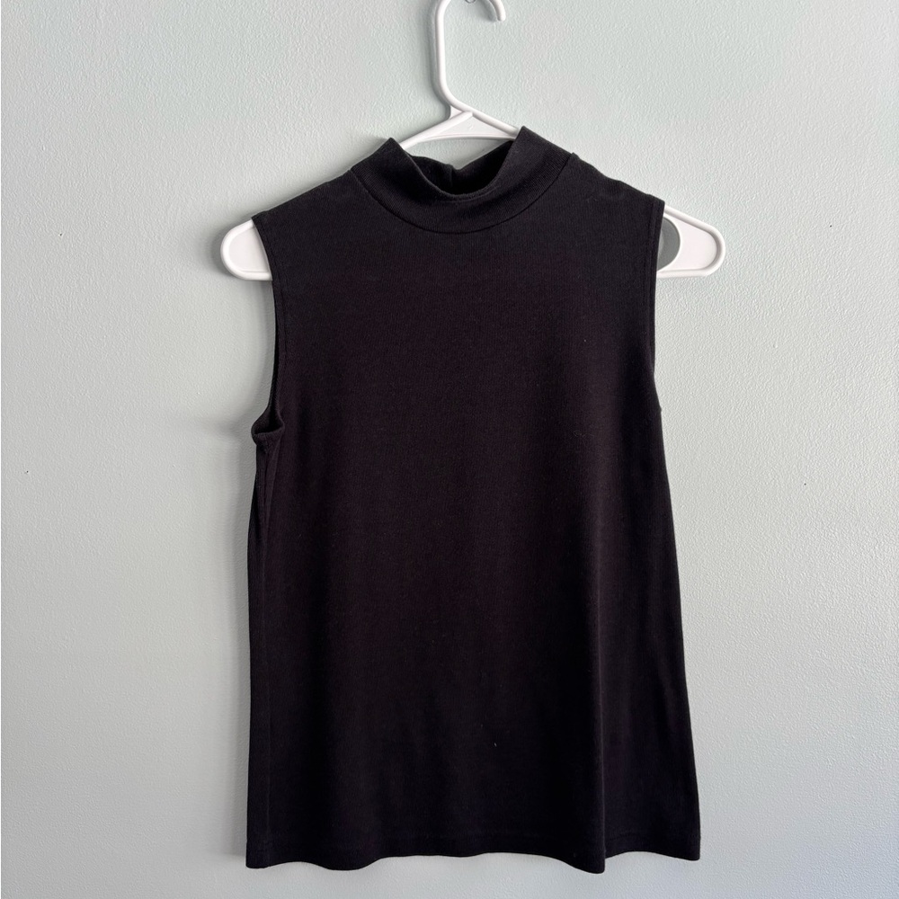 croft & barrow Black Sleeveless Mock Neck Tank
